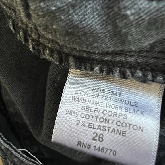 Re/Done Jeans Womens 26 Skinny Button Fly Low-Rise Worn Black Cotton Blend USA - Picture 11 of 13